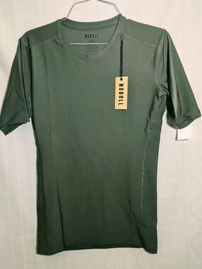 NOBULL Men's Compression Shirt Men's Large Dark OLIVE GREEN Workout NWT